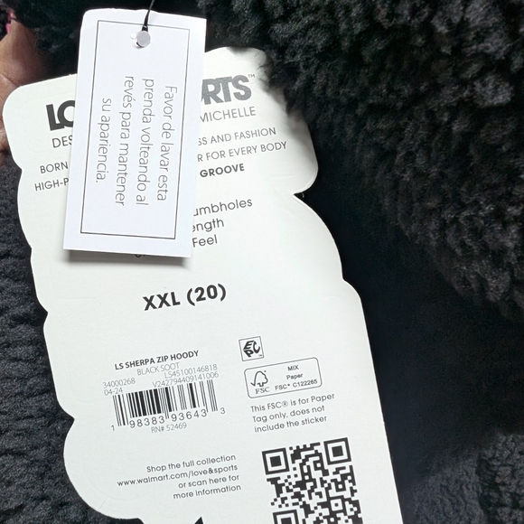 Black Teddy Jacket with Plush Fleece and Stand-Up Collar - Picture 5 of 10